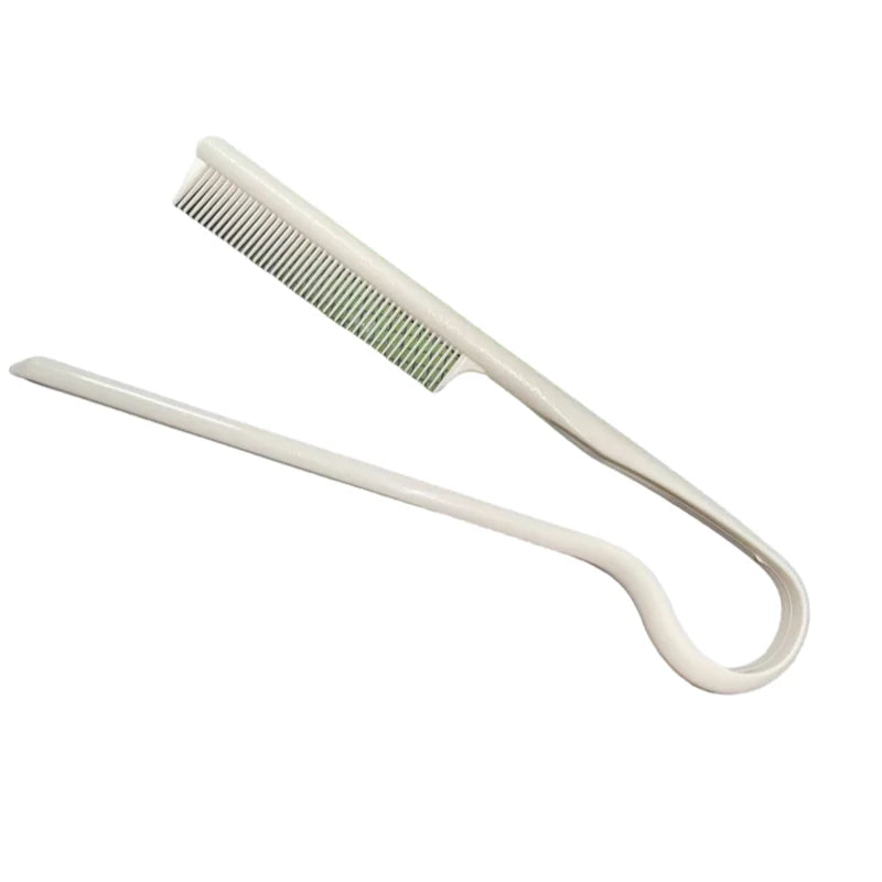 V-Shape Hair Straightening Comb – Sleek Styling Splint Tool Hair Styling Comb Axl Snowflake White