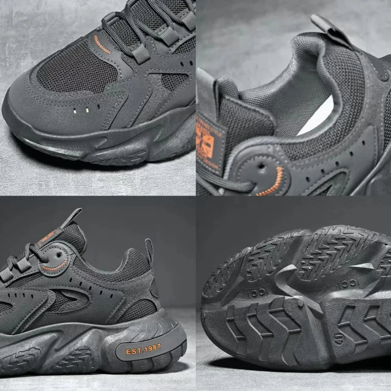 Men's Breathable Mesh Sneakers – Thick Sole Non-Slip Sport Shoes Men's Sneakers Axl