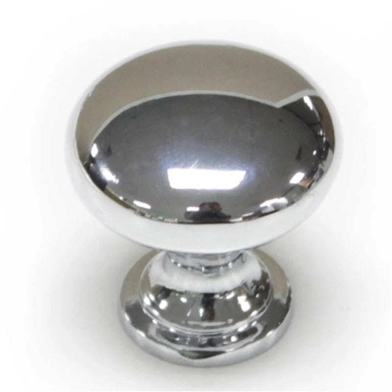 Chrome Round Cabinet Knobs – Silver Metal Door & Drawer Handles Cabinet Knobs Axl 4 pcs
