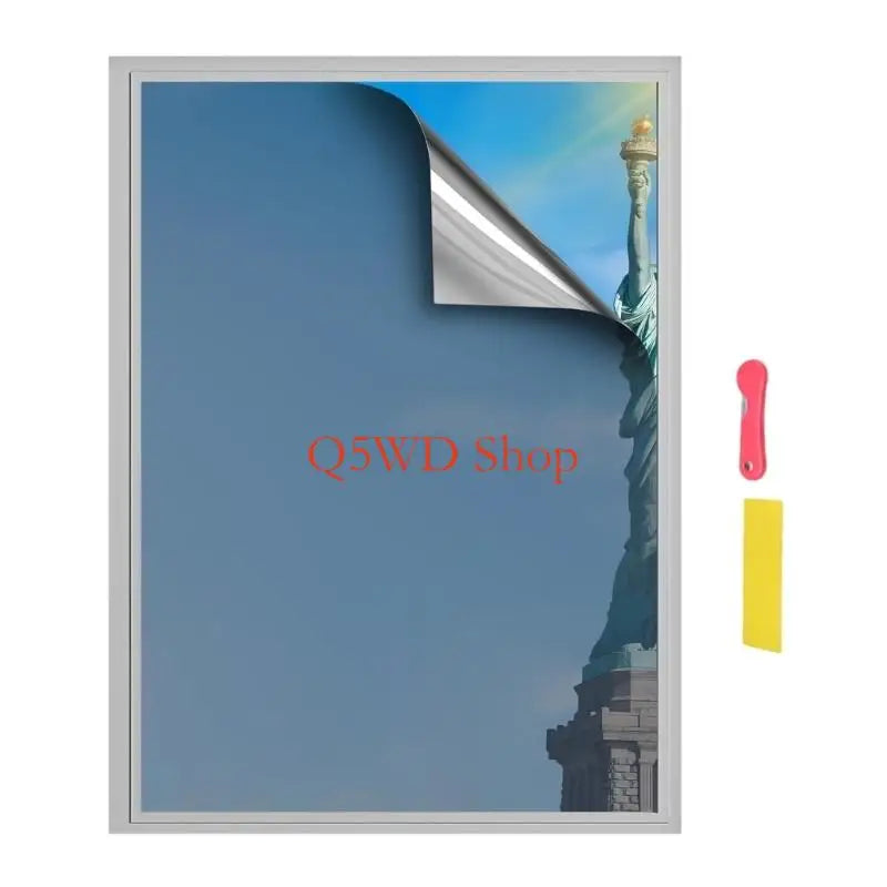 One-Way Mirror Window Film 60×500cm | UV & Heat Blocking Tint Window Privacy Film Axl light blue silver CN
