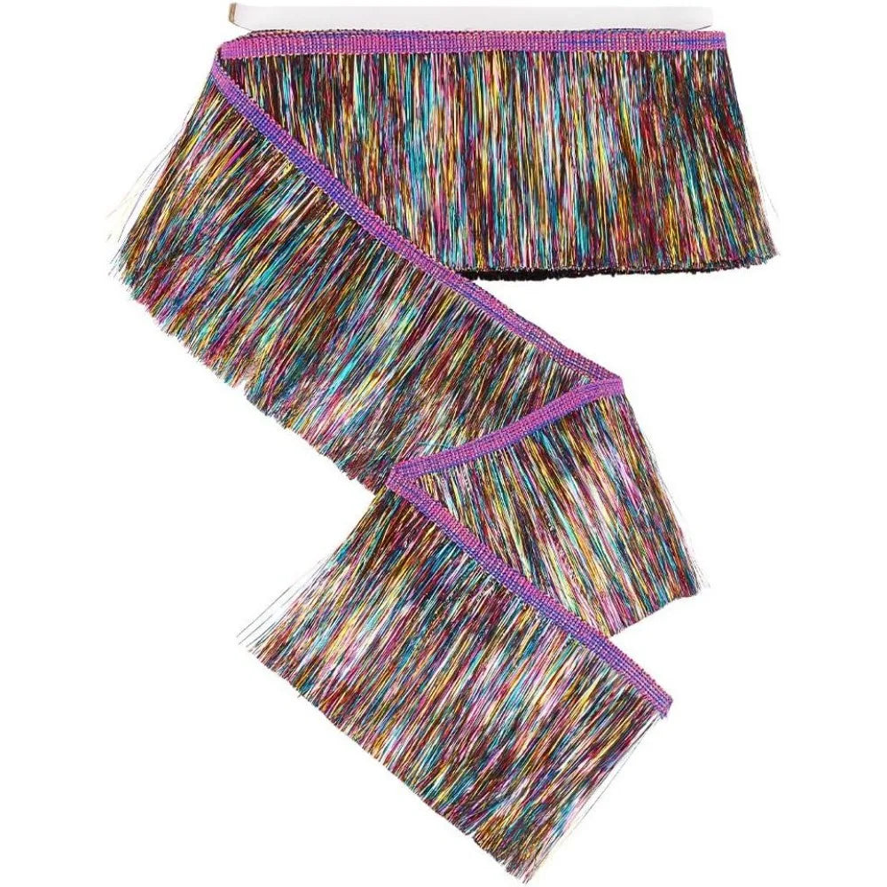 10.9 Yards Metallic Fringe Tassel Trim – 4-1/8" DIY Ribbon Craft Fringe Trim Axl AECH04-18967