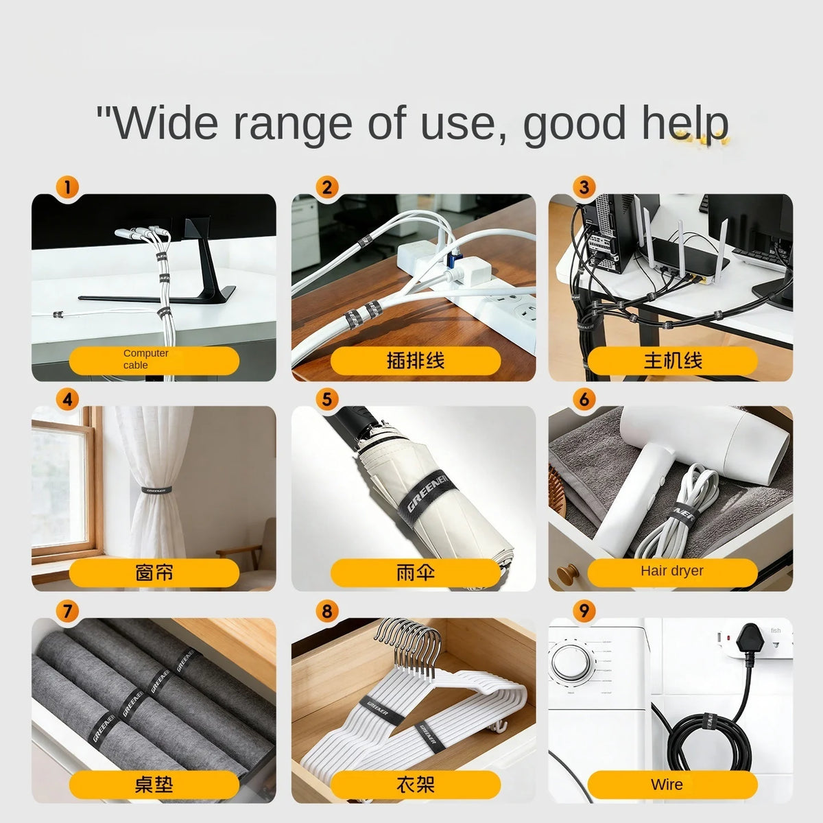 Nylon Cable Management Tape – Wire Winder & Cord Organizer Cable Organizer Tape Axl