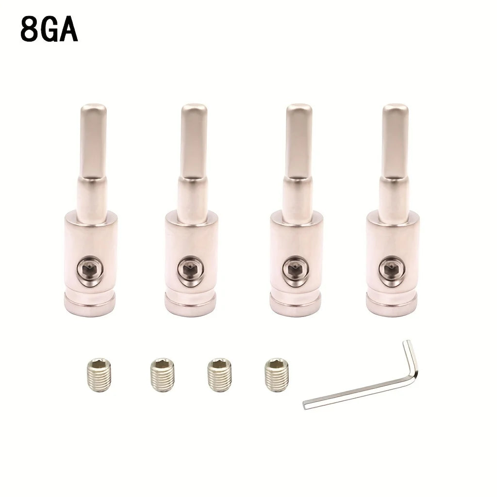 Car Amp 0 to 8 Gauge AWG Wire Reducer Adapter – 4pc Set Amp Wire Adapter Axl silvery