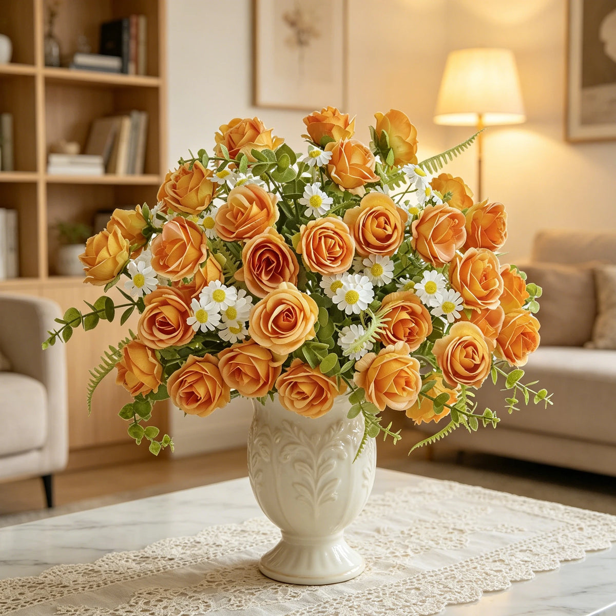 Silk Rose Artificial Flower Bouquet for Wedding & Home Decor Artificial Flower Bouquet Axl