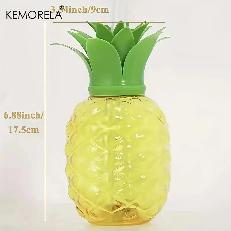 KEMORELA Strawberry Straw Water Bottle – Cute Clear Plastic Cup Straw Water Bottle Axl Yellow <500ml