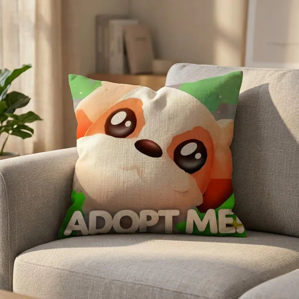 Adopt Me Linen Cushion Cover – Printed Decorative Pillowcase Decorative Cushion Cover Axl