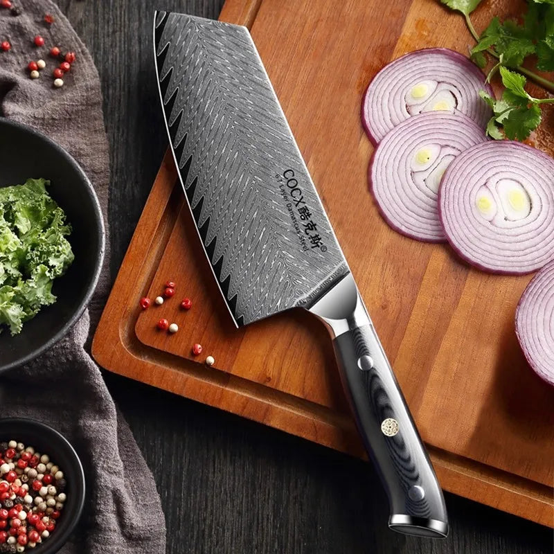 Damascus Steel Chef Knife – Japanese Style Meat Cleaver Damascus Chef Knife Axl