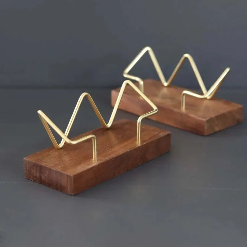 Wooden Business Card Holder – Solid Wood Desk Organizer Business Card Holder Axl