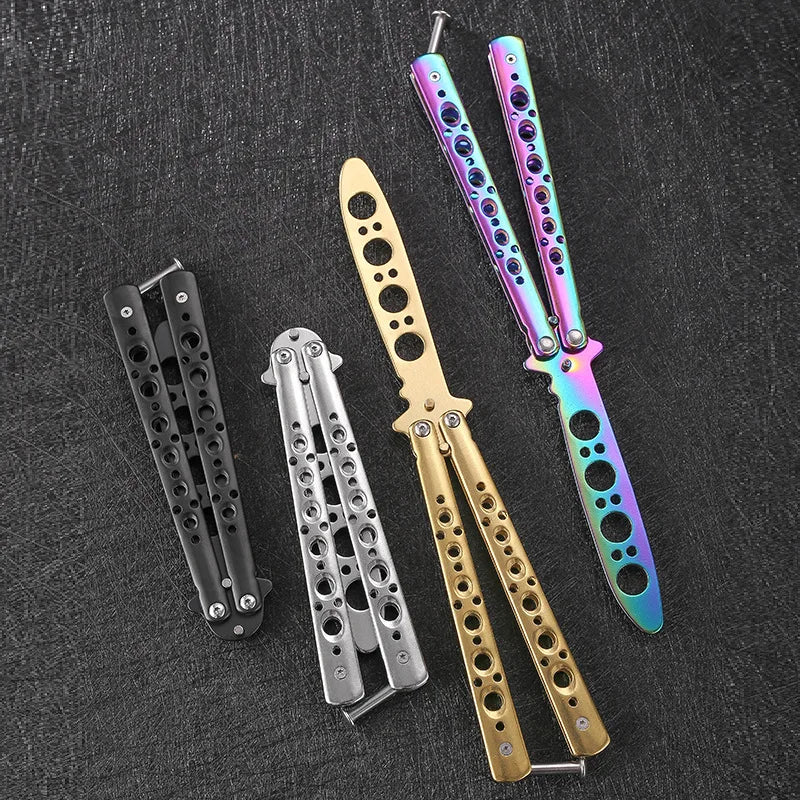 Stainless Steel Butterfly Knife Trainer – Safe Practice Tool Butterfly Knife Trainer Axl