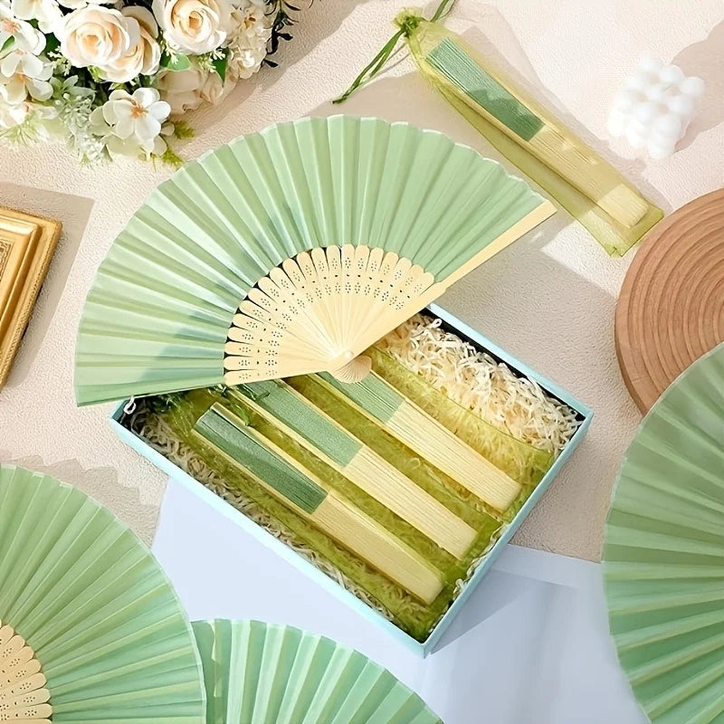 20-Pack Folding Hand Fans with Tassels, Cards & Gift Bags Party Favor Fan Set Axl