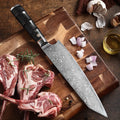 XUAN FENG 67-Layer Damascus Steel Chef's Knife – 9" Japanese Damascus Chef's Knife Axl black
