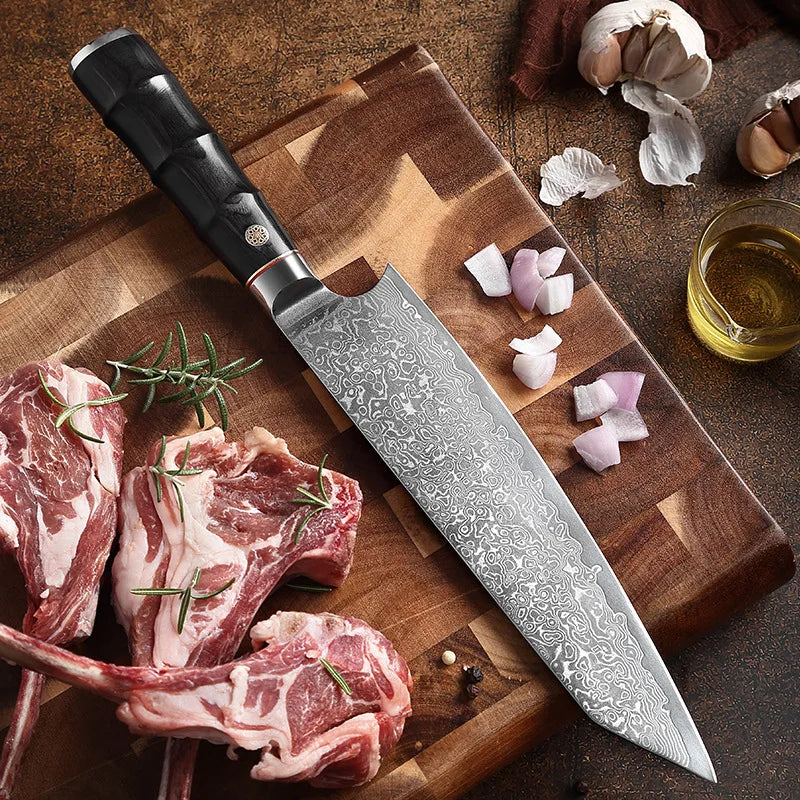 XUAN FENG 67-Layer Damascus Steel Chef's Knife – 9" Japanese Damascus Chef's Knife Axl black