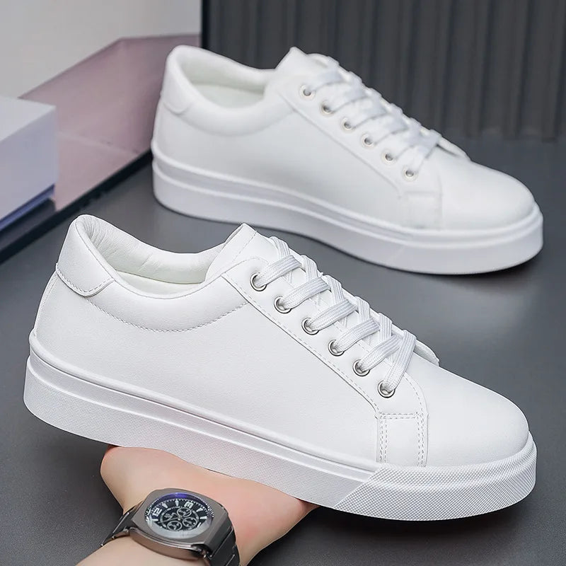YBQJOO Men's Leather Slip-On Sneakers – Breathable Casual Shoes Men's Casual Sneakers Axl
