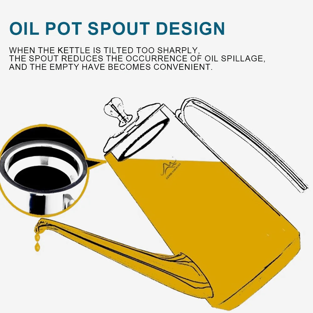 SUS304 Stainless Steel Oil Dispenser Bottle – Leakproof Cruet Oil Dispenser Bottle Axl