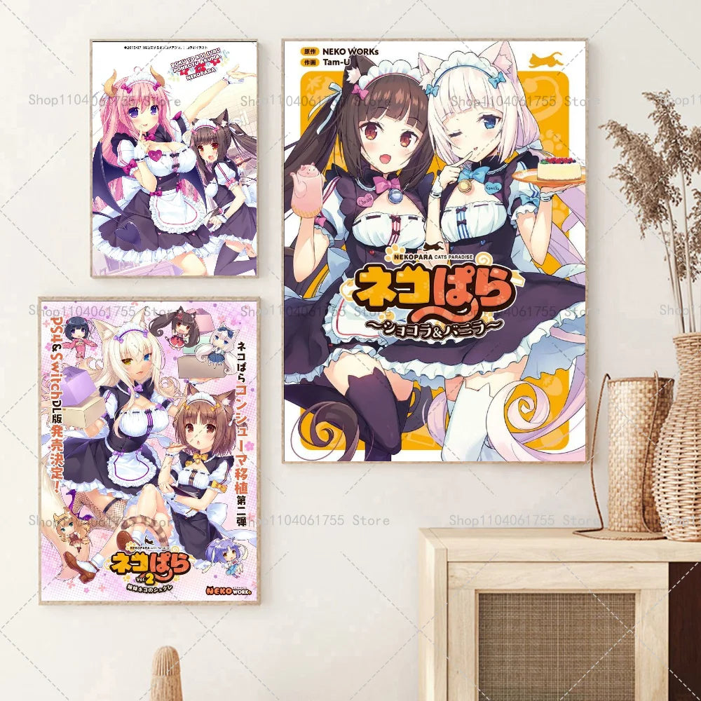 Nekopara Anime Poster – Self-Adhesive Waterproof Wall Sticker Anime Wall Poster Axl