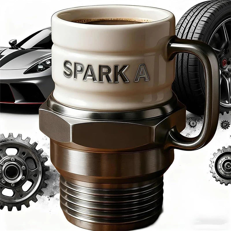 Spark Plug Coffee Mug – Novelty Gearhead Car Lover Gift Novelty Coffee Mug Axl