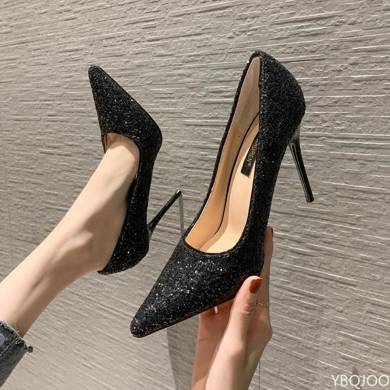 Women's Sequin Pointed Toe Stiletto Pumps | YBQJOO Heels Stiletto Pumps Axl 6cm 39
