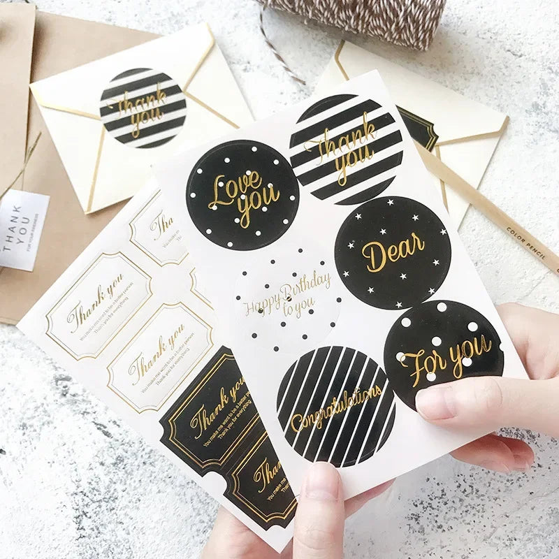 Gilding Blessing Words Seal Stickers 10 Sheets | Party Decor Decorative Seal Stickers Axl