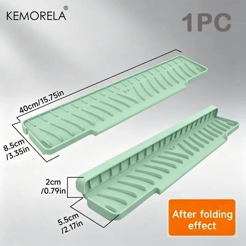 Silicone Sink Drain Mat – Anti-Slip Kitchen & Bathroom Drying Silicone Sink Mat Axl Light Green