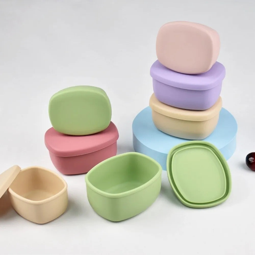 BPA-Free Silicone Lunch Box with Lid | Microwave Safe 200–600ml Silicone Lunch Box Axl