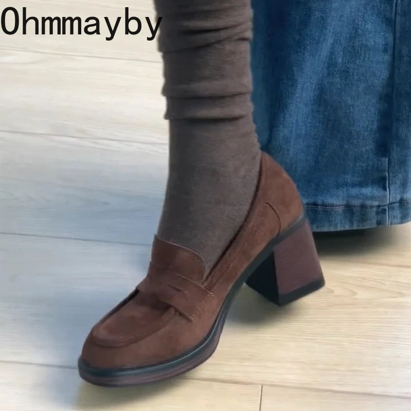 Vintage Platform Mary Jane Pumps – Square Heel Slip-On Platform Mary Jane Pumps Axl