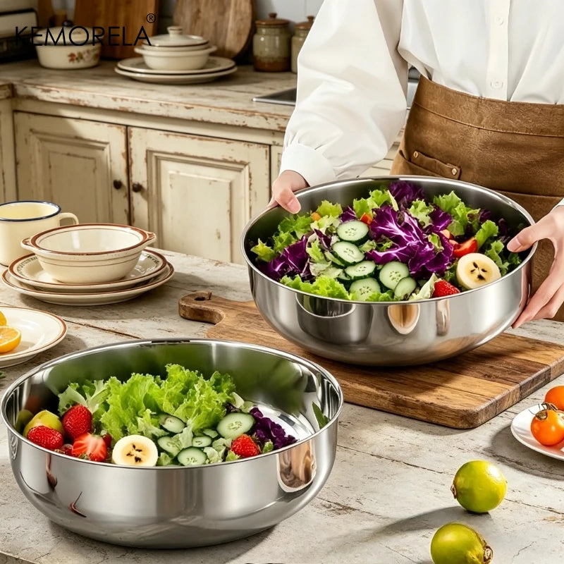 Large Stainless Steel Mixing Bowl – Dough, Salads & Soups Stainless Steel Mixing Bowl Axl