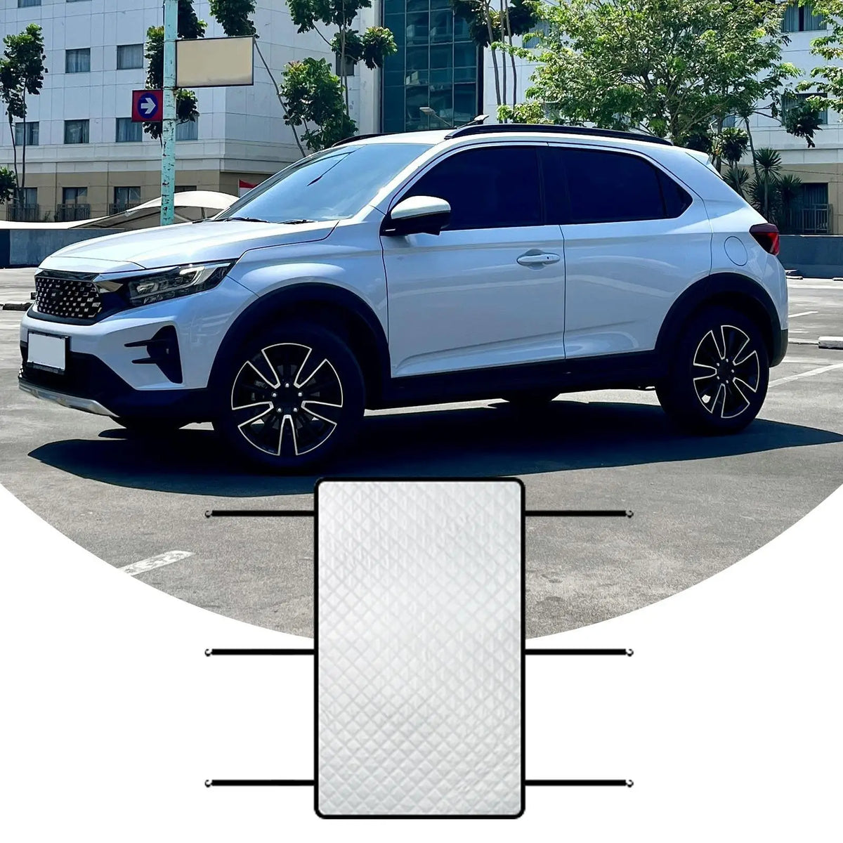 Sunroof Cover UV Shade – Elastic Band Car Sun & Rain Guard Car Sunroof Shade Axl