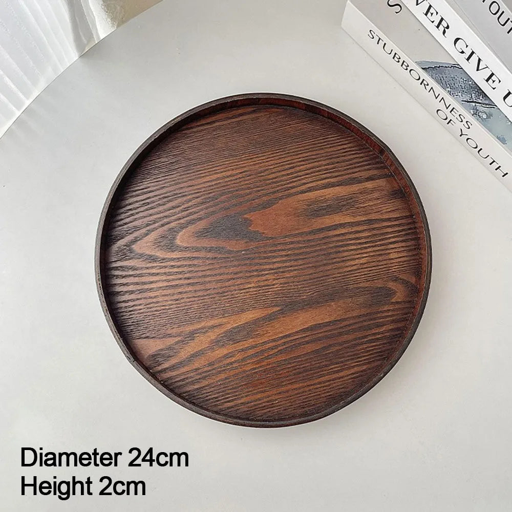 Round Wooden Serving Tray | 5 Sizes | Coffee & Breakfast Tray Wooden Serving Tray Axl 24cm