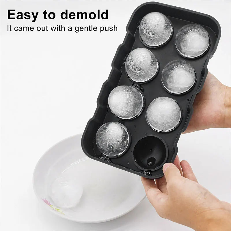 Sphere Ice Ball Mold – 8-Cavity Silicone Round Ice Cube Tray Ice Ball Mold Axl