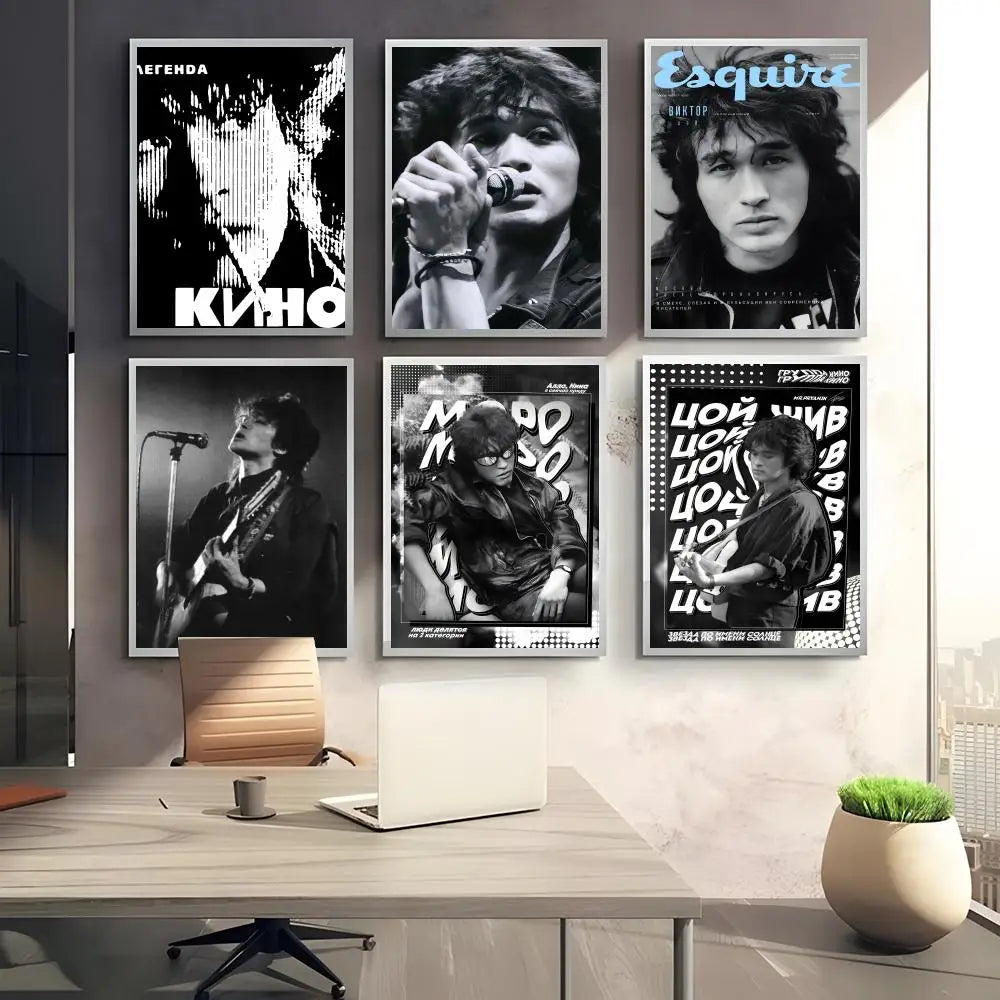 Viktor Tsoi Self-Adhesive Poster Sticker | Modern Wall Art Decor Wall Art Sticker Axl