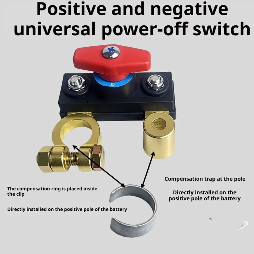 Car Battery Disconnect Switch 12V/24V – Universal Cutoff Isolator Battery Disconnect Switch Axl