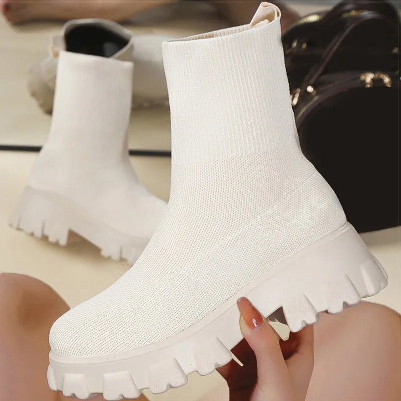 HAJINK Women's Platform Slip-On Sock Sneakers | Casual Shoes Platform Sneakers Axl