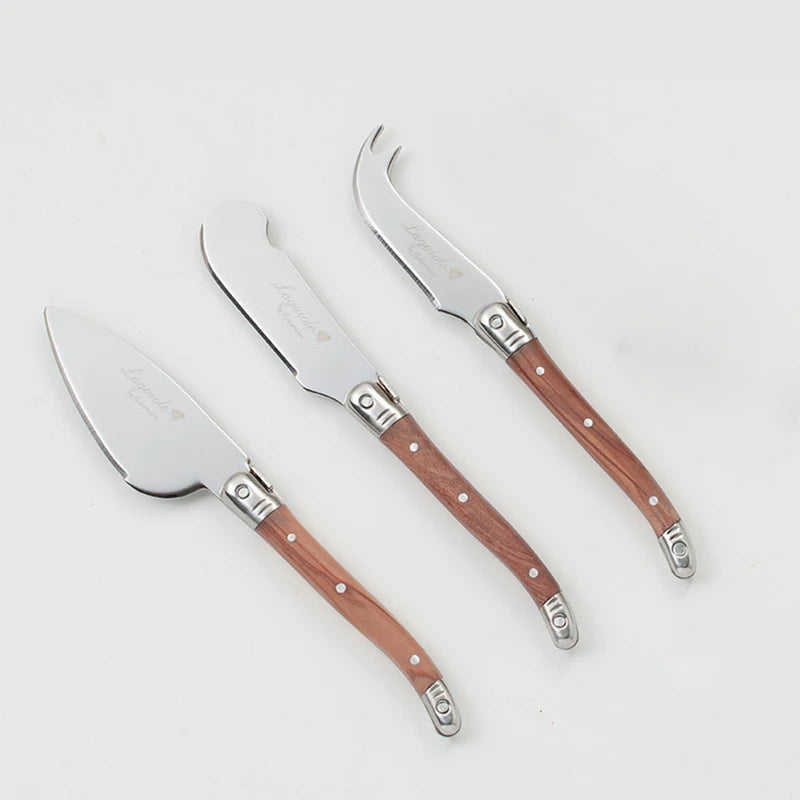Laguiole-Style Butter Spreader Knife Set – Wood Handle 6-10 Pc Butter Spreader Set Axl 3pcs