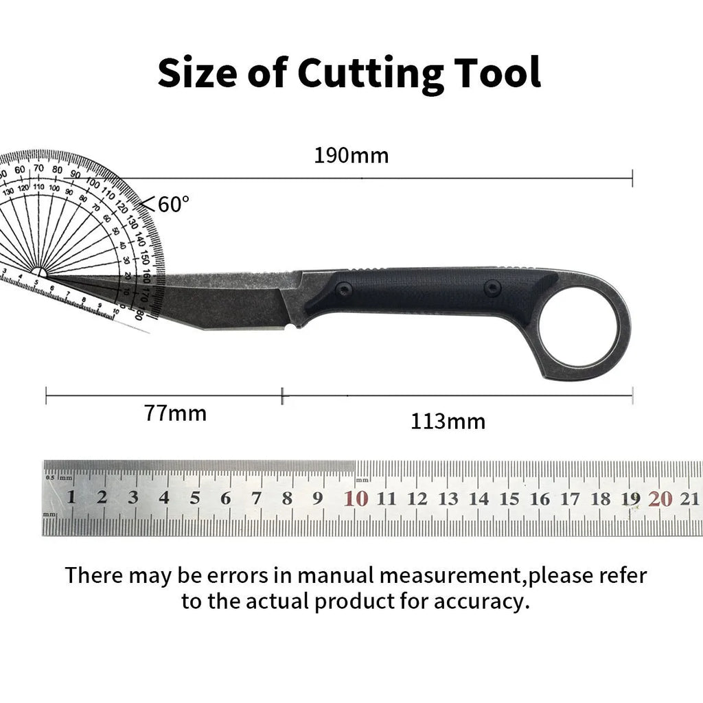 Fixed Blade Camping Knife – 440C Steel, G10 Handle + K Sheath Fixed Blade Knife Axl