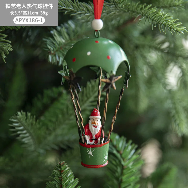 Christmas Hot Air Balloon Iron Ornament | Tree Pendant Christmas Tree Ornament Axl