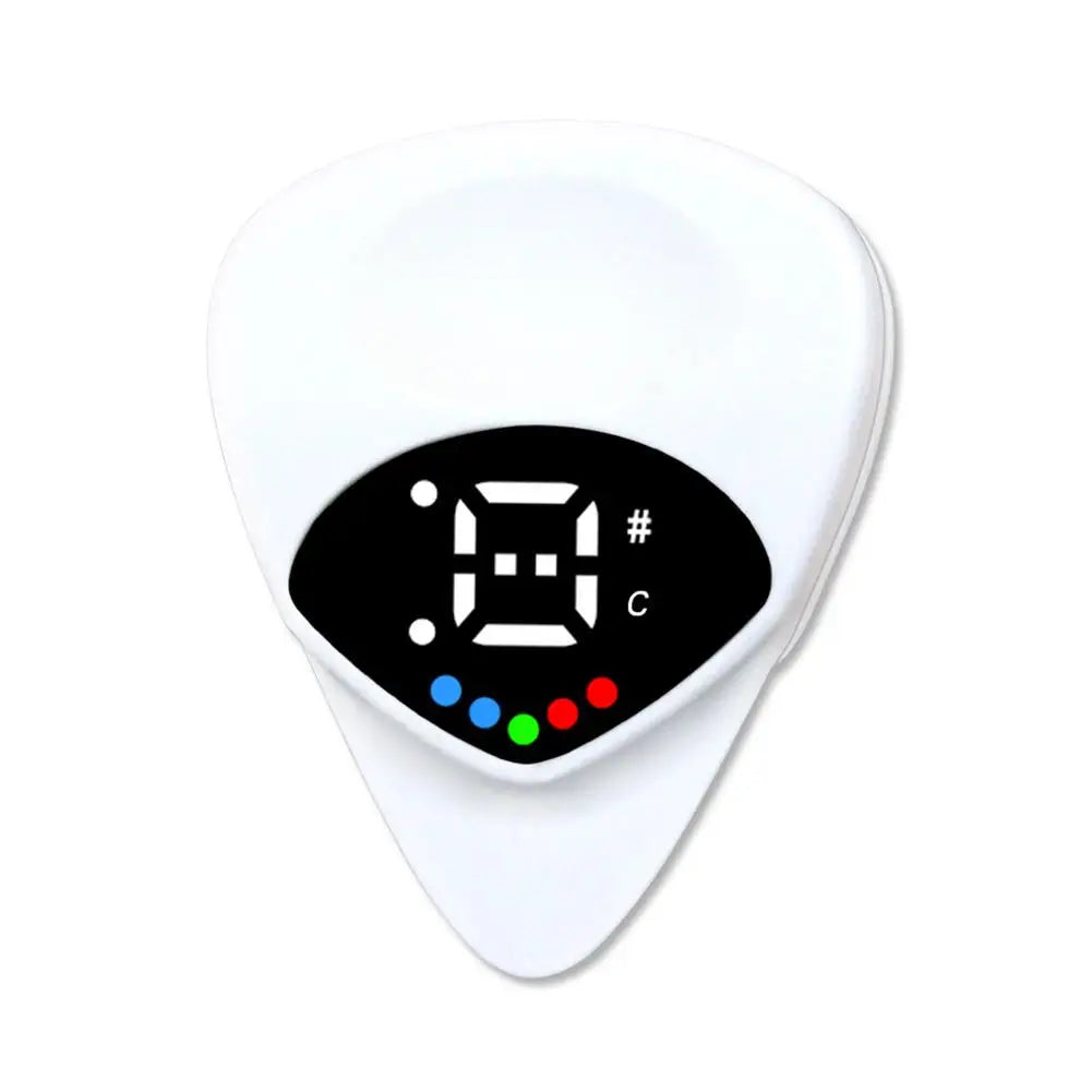 2-in-1 Guitar Pick Tuner – 12-Tone Pitch Calibrator Guitar Pick Tuner Axl WHITE