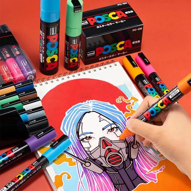 Uni POSCA Acrylic Paint Markers PC-1M 3M 5M – Multi-Colour Acrylic Paint Markers Axl