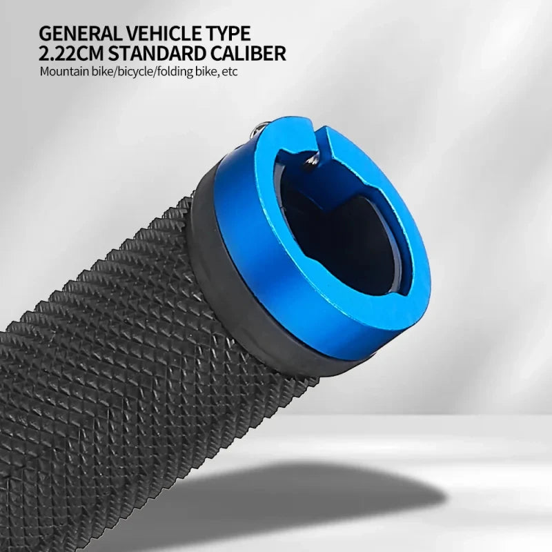 Double Lock-On MTB Bike Handlebar Grips – Aluminum & Rubber Bike Handlebar Grips Axl