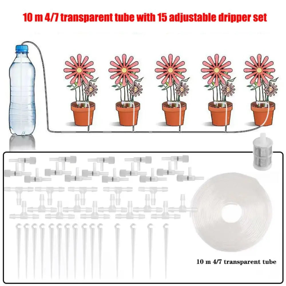 Adjustable Garden Drip Irrigation Kit 10/20/30M | Plant Watering Drip Irrigation Kit Axl 10 m 15 regulator