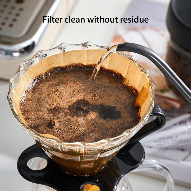 V-Shaped Wood Pulp Coffee Filter Papers – 50 or 100 Pack Coffee Filter Papers Axl