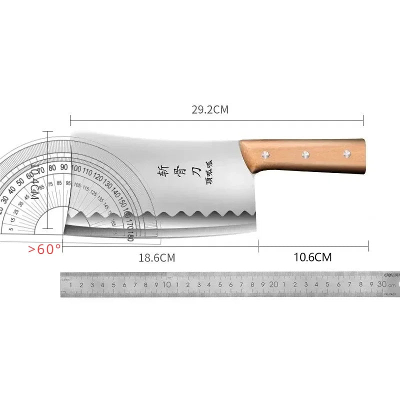 PLYS Stainless Steel Bone Cleaver – Multi-Function Kitchen Knife Bone Cleaver Knife Axl