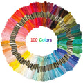 Mixed Color Embroidery Thread Kit – 100/200/447 Cotton Skeins Embroidery Floss Kit Axl 100 colors