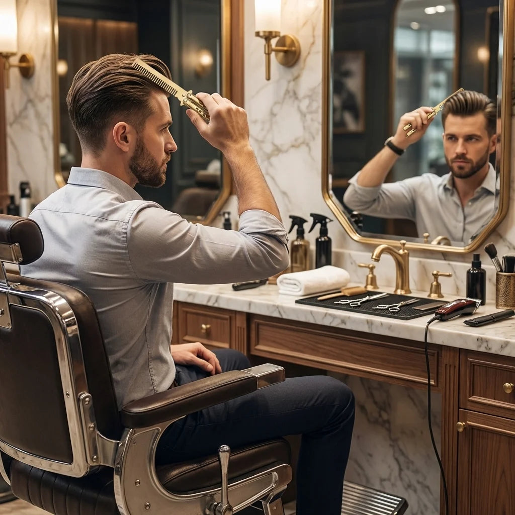 Butterfly Folding Beard Comb – Stainless Steel Barber Styling Tool Folding Beard Comb Axl