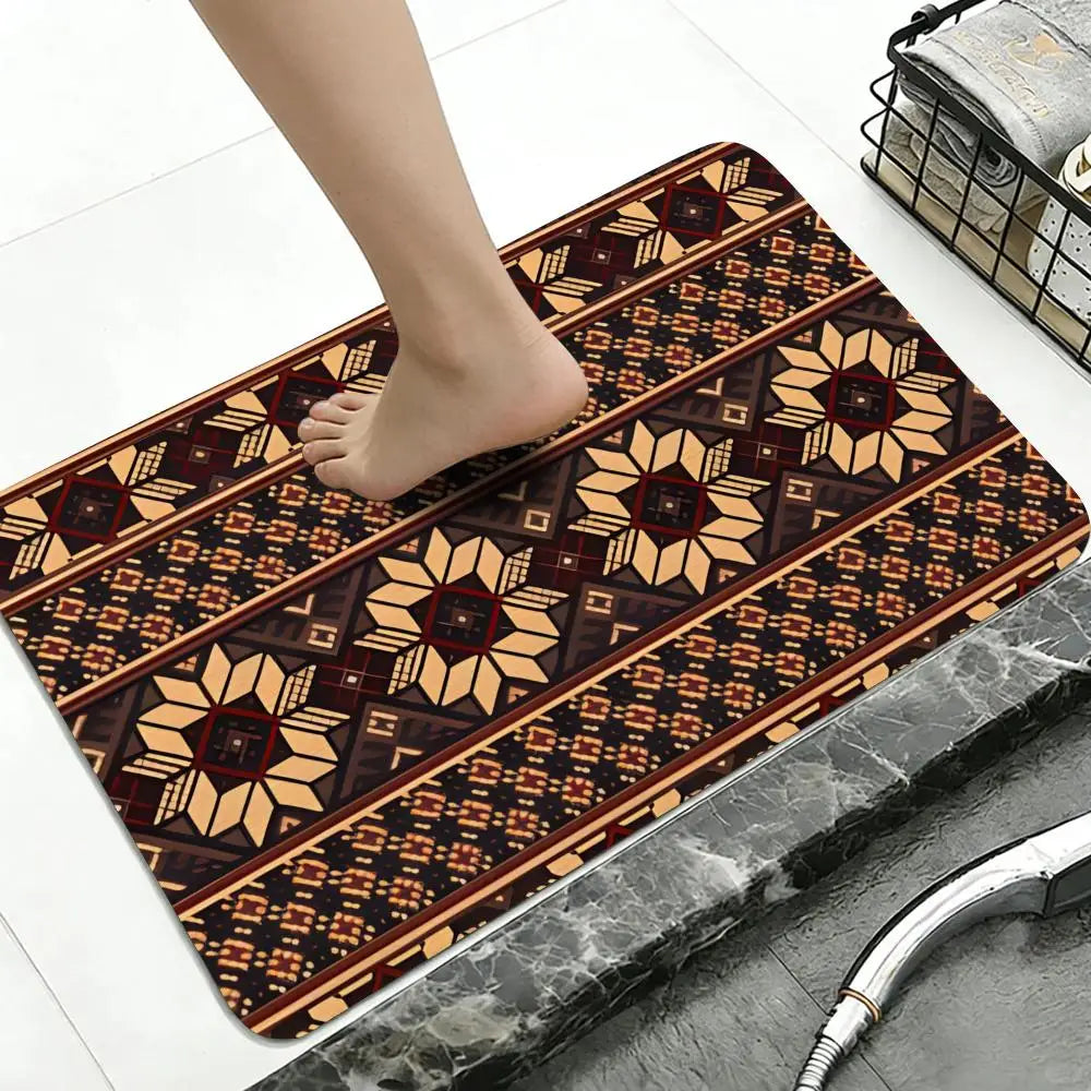 Finnish Geometric Diatomite Bath Mat – Quick Dry & Non-Slip Diatomite Bath Mat Axl