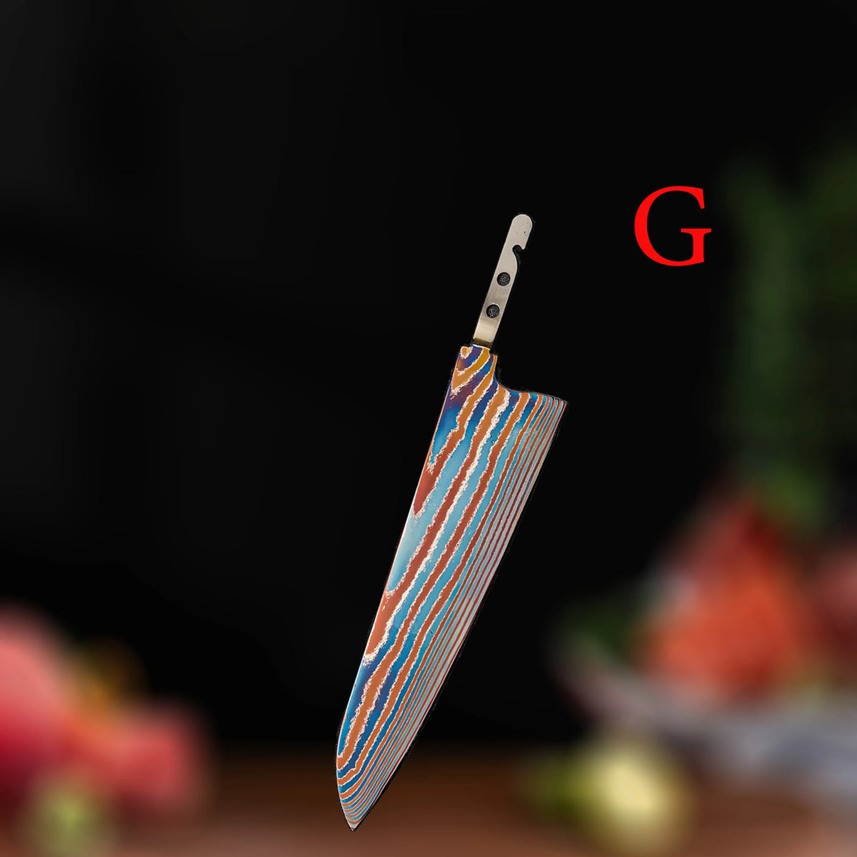 Hand Forged Damascus Timascus Chef Knife Blank Blade – DIY Knife Blank Blade Axl Kitchen Blade-G