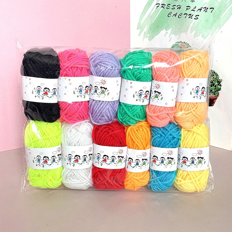 12-Pack Soft Wool Acrylic Yarn for Knitting & Crochet DIY Craft Yarn Set Axl A1