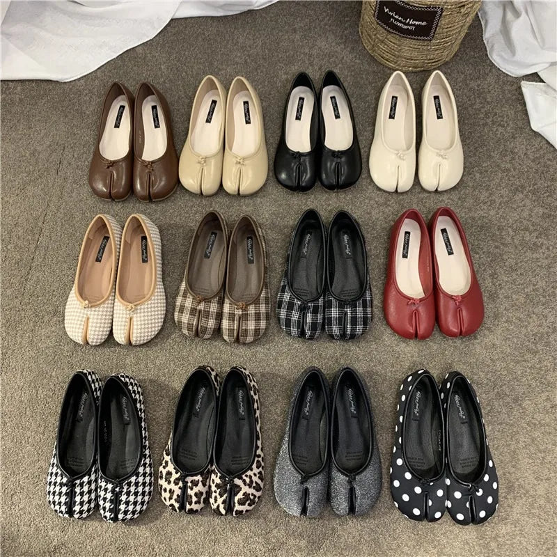 Women's Split Toe Tabi Ballet Flats – Soft Slip-On Loafers Tabi Ballet Flats Axl