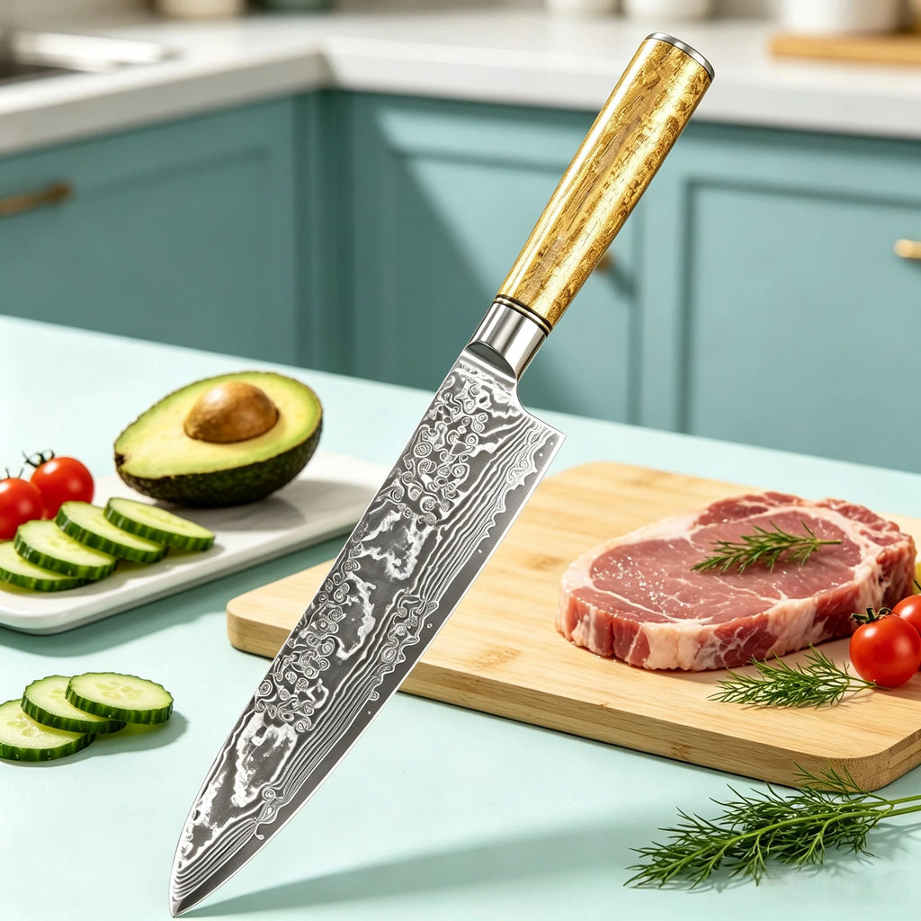 67-Layer Damascus Steel Chef Knife – Sharp Kitchen Cleaver Damascus Chef Knife Axl