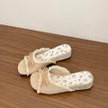 Women's Butterfly-Knot Wedge Slippers | Open Toe Summer Slides Wedge Slippers Axl Beige 35
