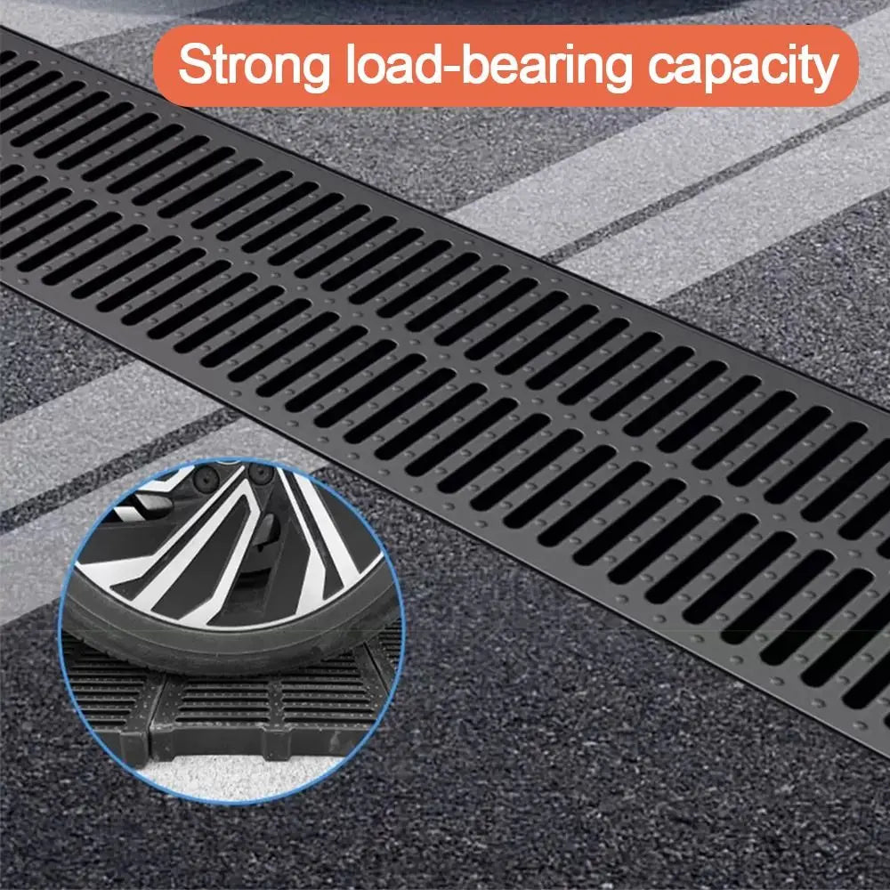 Resin Plastic Trench Drain Cover Grate – Garage, Driveway & Outdoor Drain Cover Grate Axl